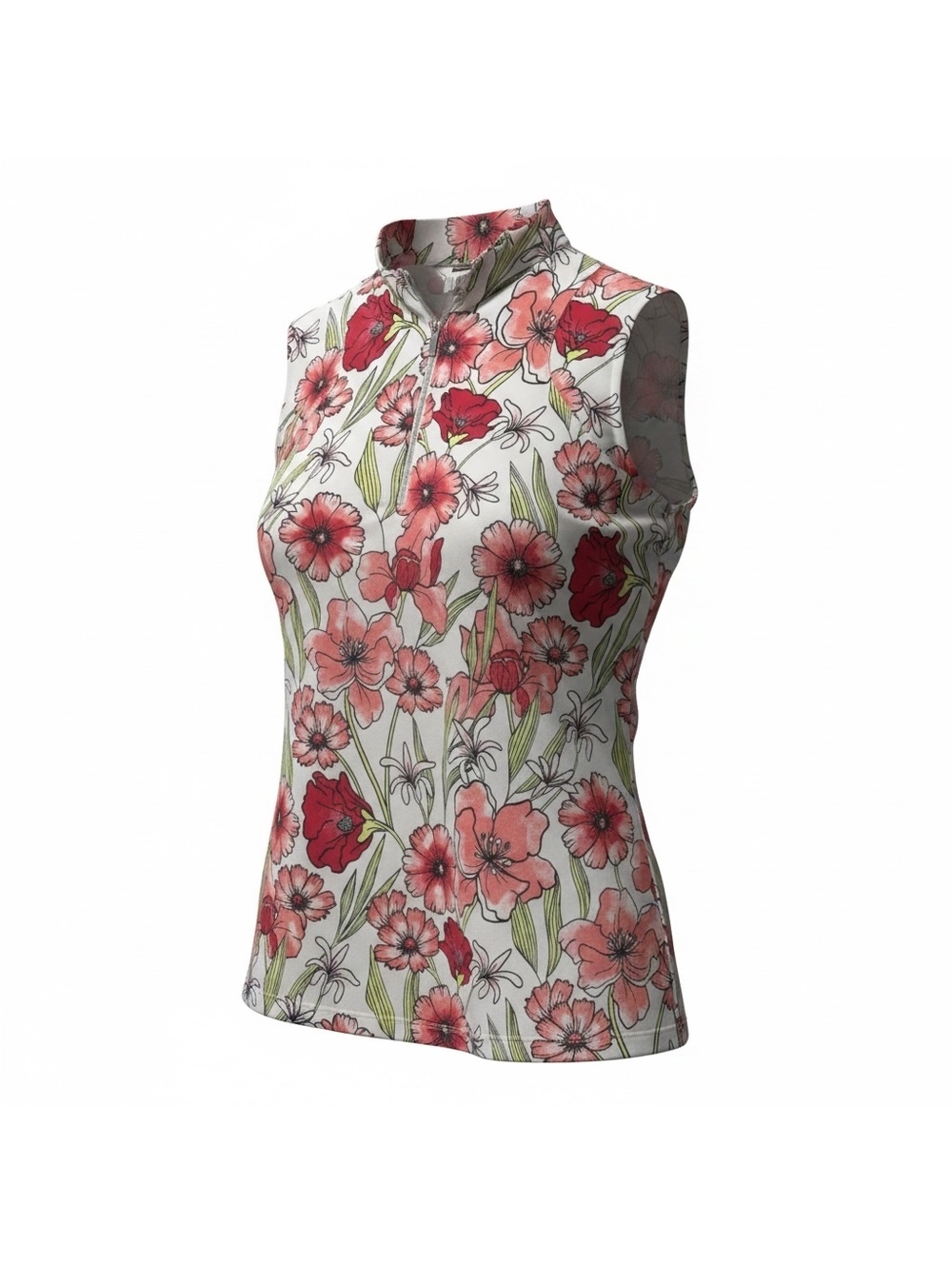 Tail Woman’s Sportswear Athletic Floral Sleeveless Golf Polo Shirt Size S
